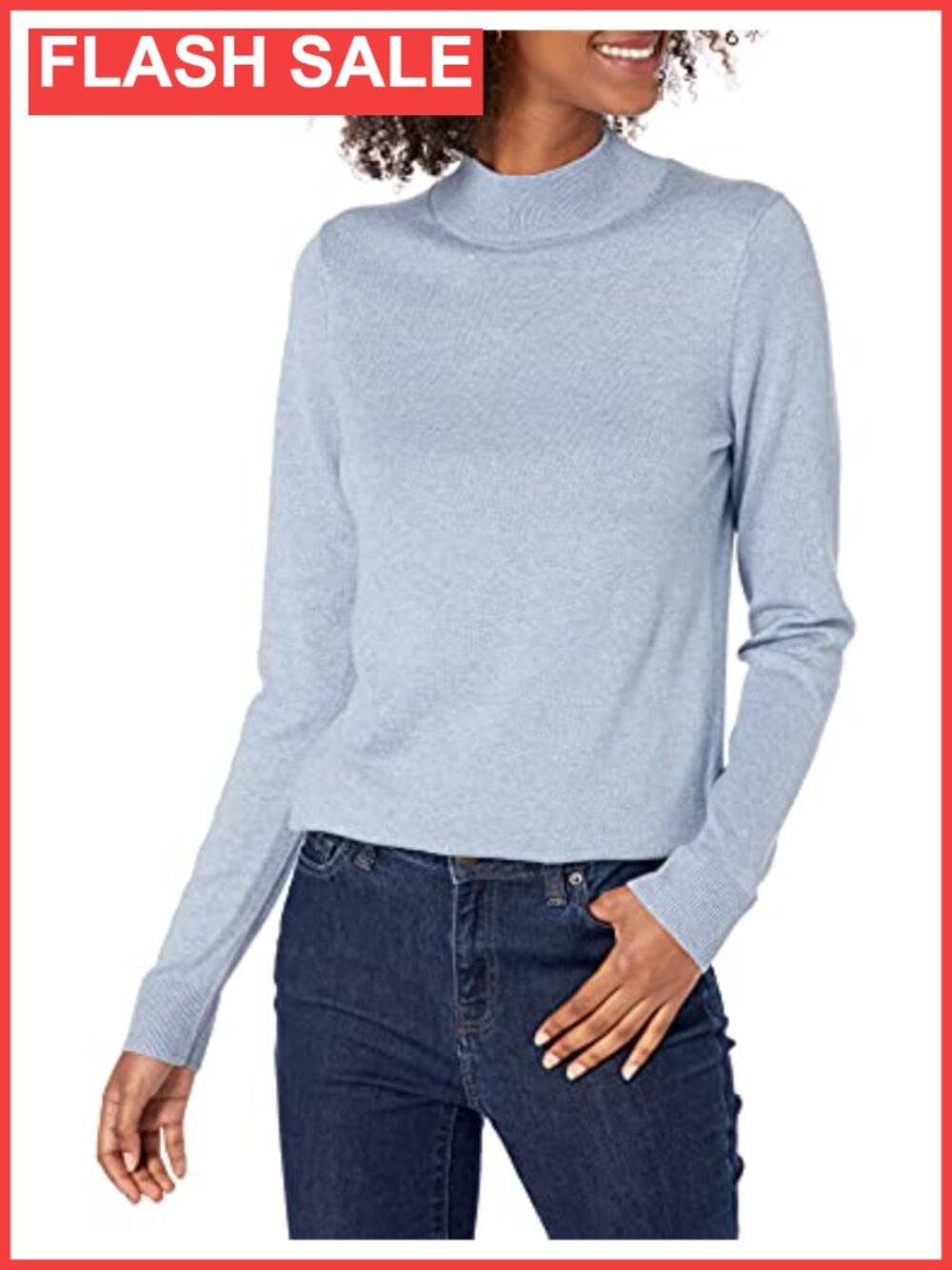 Women's Lightweight Mock Neck Pullover Sweater Regular Fit Long Sleeve